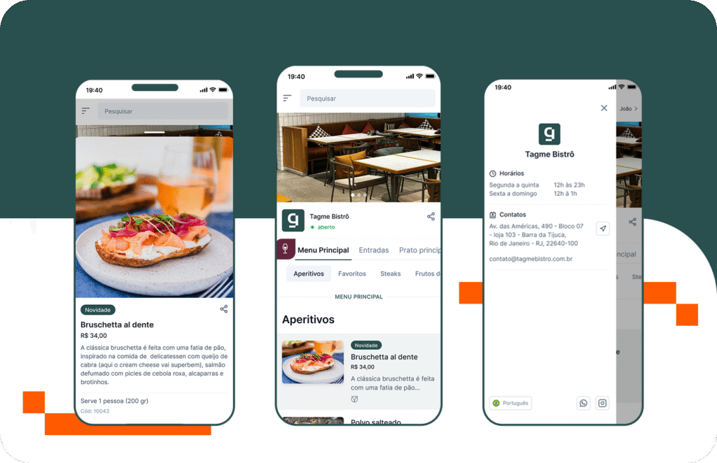 Exemplo de design para cardápio
