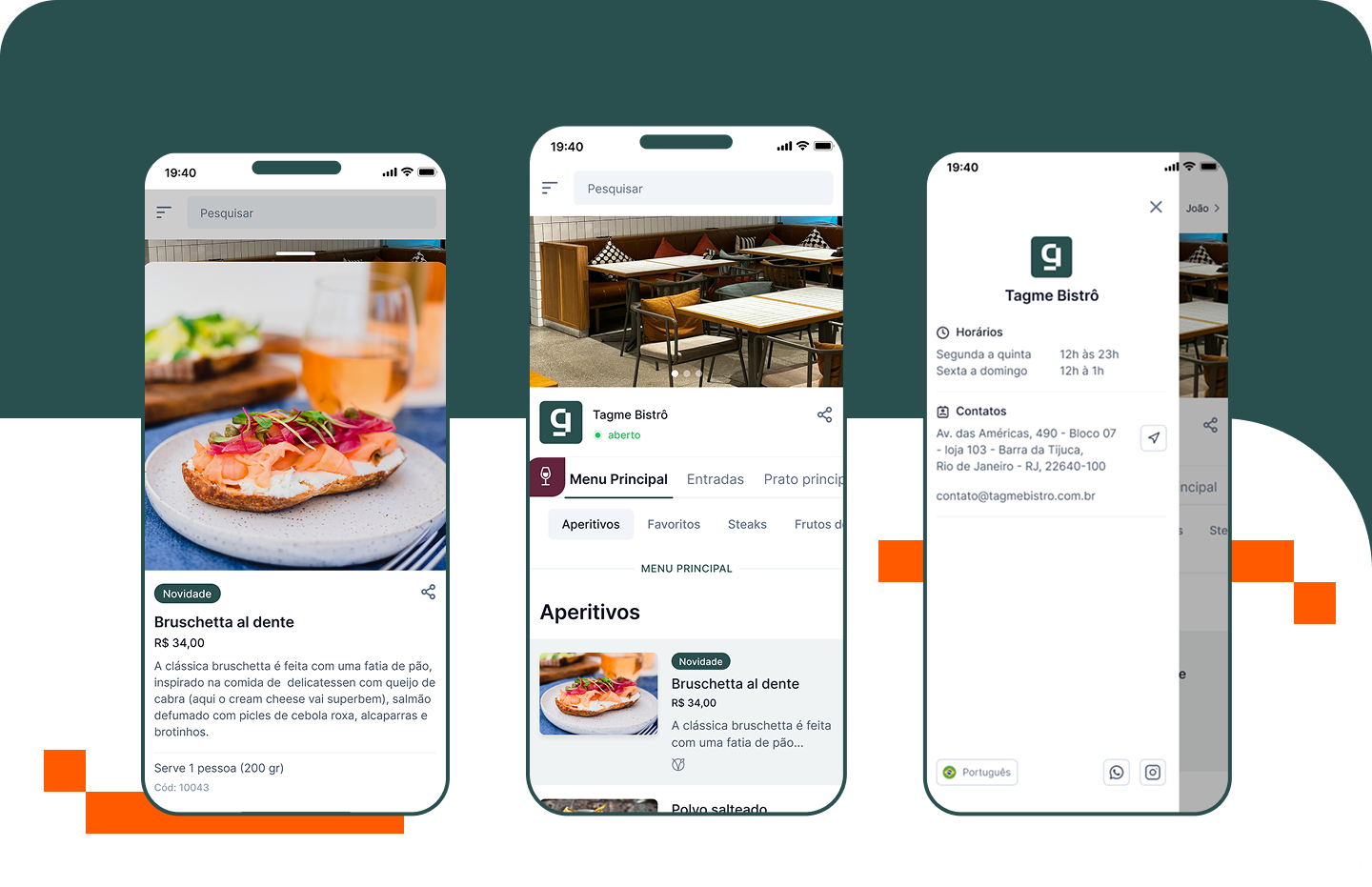 Exemplo de design para cardápio