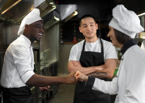 Liderança inspiradora na cozinha do restaurante